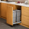 Pull out Kitchen Bin, 21L+21L Built-In Cupboard Bins for Kitchen, Under Sink Bin