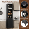 Bathroom Tall Cabinet Slim Freestanding Storage Organizer-Black