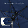 Garden Patio Parasol Sun Shade UV Protection Umbrella Steel Tilting Crank Handle