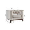 Dusk Chesterfield Stone Matte Velvet & Ash Wood Quilted Armchair RRP £271