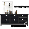 TV Stand for TVs up to 55 Inches Wooden 6 Storage Compartments TV Cabinet Table