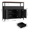 Buffet Sideboard Kitchen Storage Cabinet 3 Drawer 3 Door Living Room White Unit