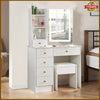 Dressing Table Makeup Vanity Set Desk with Lighted Mirror Drawer Stool Bedroom