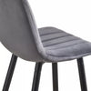 Set of 2 Velvet Chairs High Back Bar Stools Footrest Backrest Metal Legs Pub