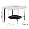 High Gloss Coffee Table Large 2 Layer Marble Side End Table Living Room Bedroom