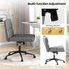 Armless Swivel Task Chair Vanity Chair Cross Legged Office Chair-Grey