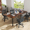 Rectangle Seminar Table Training Table for 10 People-Brown