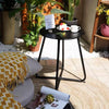 Round Side Coffee Table Tray Sofa Desk LivingRoom Night Stand End Metal Console