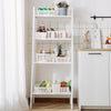 Industrial 4-Tier Storage Shelves Ladder Bookshelf Metal Frame Bookcase Display
