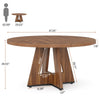 120cm Round Dining Table for 4-6 Person, Modern Kitchen Dining Room Table Brown