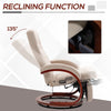 360° Swivel Recliner Chair with Footrest, 135° Manual Reclining Armchair Beige