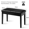 Wooden Duet Piano Bench PU Leather Keyboard Seat Piano Stool w/Music Storage