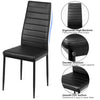 Set of 6 Dining Chairs Padded Seat High Back Dining Side Chairs PVC Leather