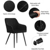 2 Pcs Dining Chairs Velvet Upholstered Seat Armchairs Kitchen Chairs Metal Legs