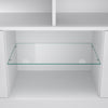High Gloss 2 Door TV Unit Cabinet 135cm White TV Stand Sideboard Entertainment