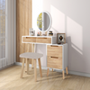 Modern Dressing Table Set LED Mirror Vanity Desk with Drawer Cabinet Stool