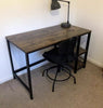 Industrial Computer Desk Rustic Metal Furniture Vintage Compact Office Study Leg