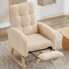 Rocking Chair w/ Adjustable Footrest for Living Room Teddy Fabric Rocking Chair