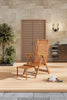 Bamboo Recliner Chair Outdoor Sun Lounger Garden Patio Adjustable Foot Rest UK