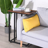 Metal Sofa End Table Side Tables Coffee Snack Table w/Wooden Top for Living Room