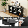 TV Console Table with Removable Shelf for 18 inch Fireplace(not included)-Black