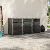 Triple Wheelie Bin Storage Metal Store Cover Garden Rubbish Dustbin 3 Shed House