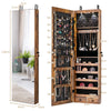 Wall-mounted Jewelry Storage Cabinet Door Hanging Jewelry Armoire w/ Full Mirror