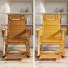 Folding Bamboo Sofa Rocking Chair Garden Sun Lounger Recliner Armchair RelaxSeat