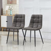 Set of 2 Faux Leather/Suede Dining Chairs Metal Legs Reception Restaurant Chair