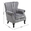 Grey Chesterfield Wing Back Armchair Queen Anne High Back Fireside Winged Chair