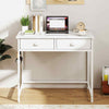 Computer Desk Home Office Desk with 4 Hanging Hooks-White