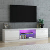 Modern 160cm TV Unit Cabinet Stand High Gloss Doors & Matt Dody with LED Lights