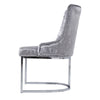 1/2x Upholstered Dining Chair Retro Button Back Kitchen Dinner Chair Chrome Legs
