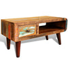 Coffee Table with Curved 1 Drawer Reclaimed Wood Home Furniture Z6E0
