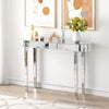 UK Modern Mirrored Glass Console Table Glam Dressing Table Bedroom Make-Up Table