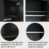 High Gloss 2 Door Black Mirrored Wardrobe Storage Hanging Rail Bedroom Furniture