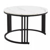 Nesting Coffee Tables Set of 2 Round Stacking Side Tables with Storage Drawers