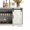 Sliding Barn Door Sideboard Storage Cabinet Coffee Bar TV Stand Farmhouse Style