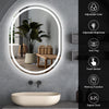 LED Bathroom Mirror 3 Color Lighted Dimmable Oval 60*80cm Makeup Mirror Anti-fog