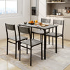 4 Piece Dining Table and Chairs Set Metal Frame Kitchen Table with 4 Seat Grey