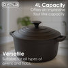NEW! 4L Cast Iron Non Stick Casserole Dish Pan with Lid