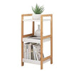 Bamboo Storage Trolley White 3 Tier with Wheels Kitchen Bathroom Organiser Unit