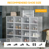 18PCS Stackable Clear Plastic Shoe Storage Box for UK/EU Size 12/46