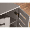 2 Door Shoe Storage Cabinet Grey Wooden Rack Stand Cupboard Slatted Doors Oslo