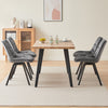 4x Grey Swivel Velvet Dining Chairs Rotatable Metal Legs Kitchen Chairs Modern