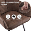 2xSwivel Dining Chairs Faux Leather Padded Seat Dining room Modern Brown