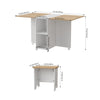 Mobile Drop Leaf Dining Table, Folding Desk with Wheels & 4 Chairs Natural
