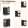 Kitchen Island Rolling Cart Utility on Lockable Wheels-Black