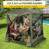 225x 225cm 4-Panel Pop up Camping Gazebo Instant Setup Screen House Gazebo Tent