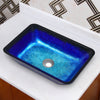 Bathroom Sink Bowl Wash Basin Countertop Tempered Glass Vanity w/ Pop up Drainer